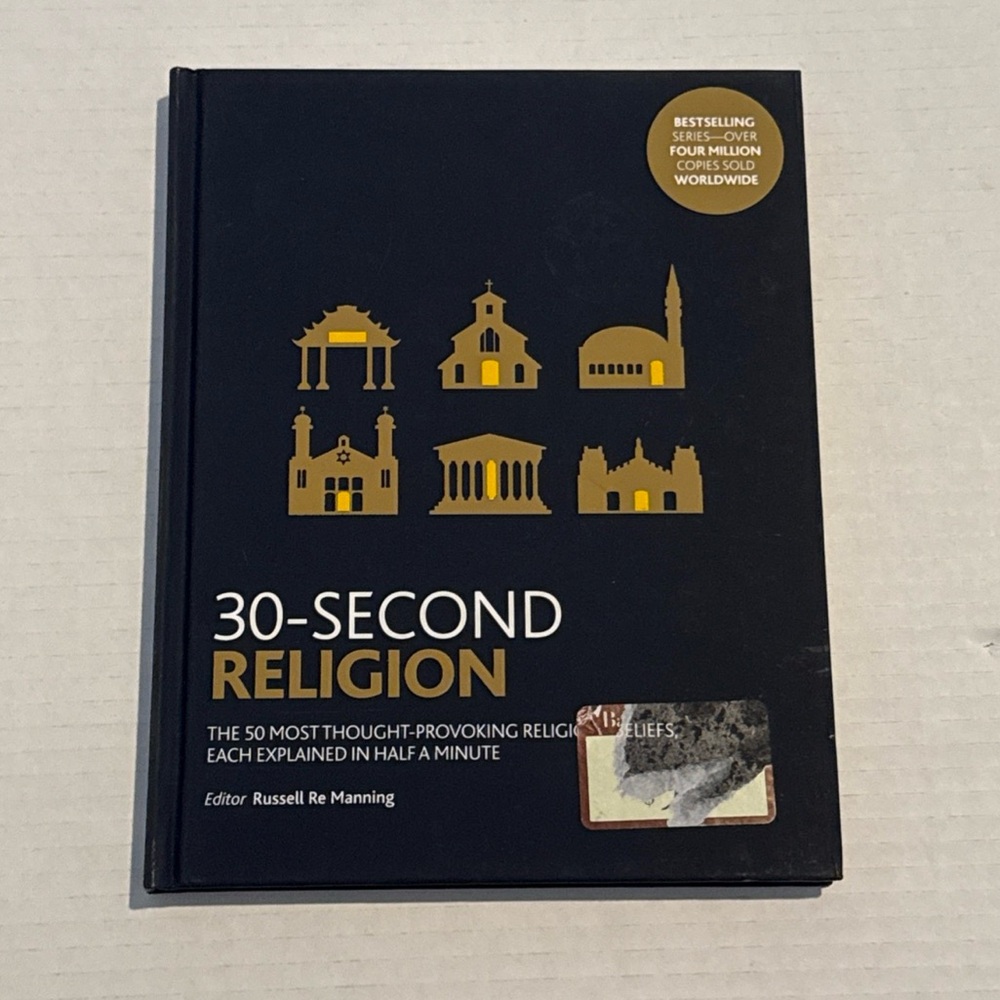 30-Second Religion Book with Gold Accents